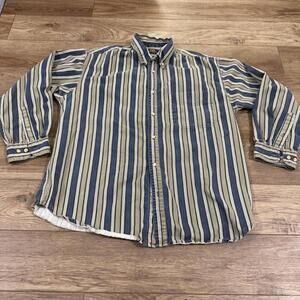Vintage 90s Y2K Striped Button Shirt Route 66 Clothing